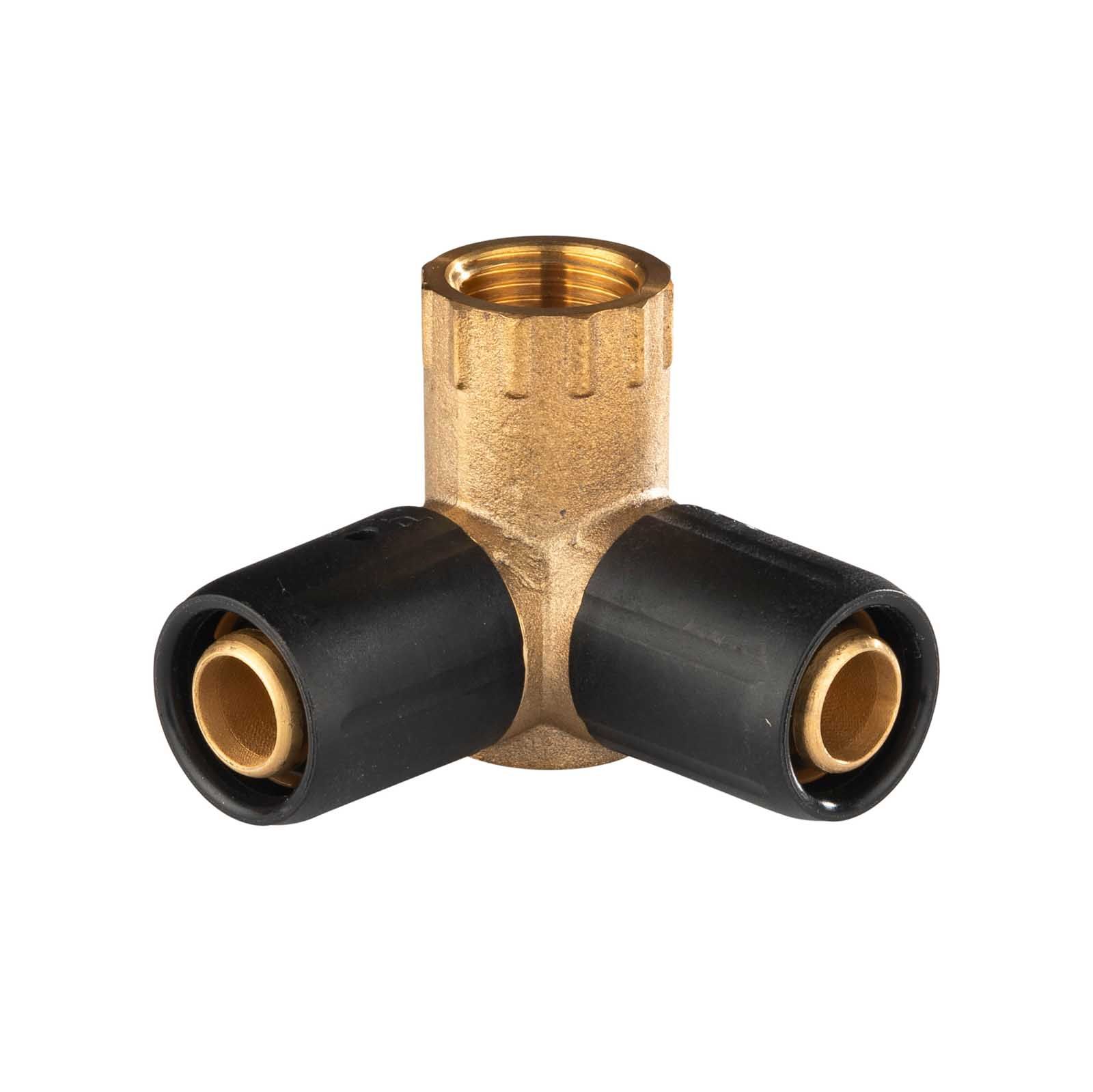 Selfio-Steck Aluverbund Steckfitting  Wandwinkel V-Form 20 x 2 mm - 1/2" - 20 x 2 mm DVGW