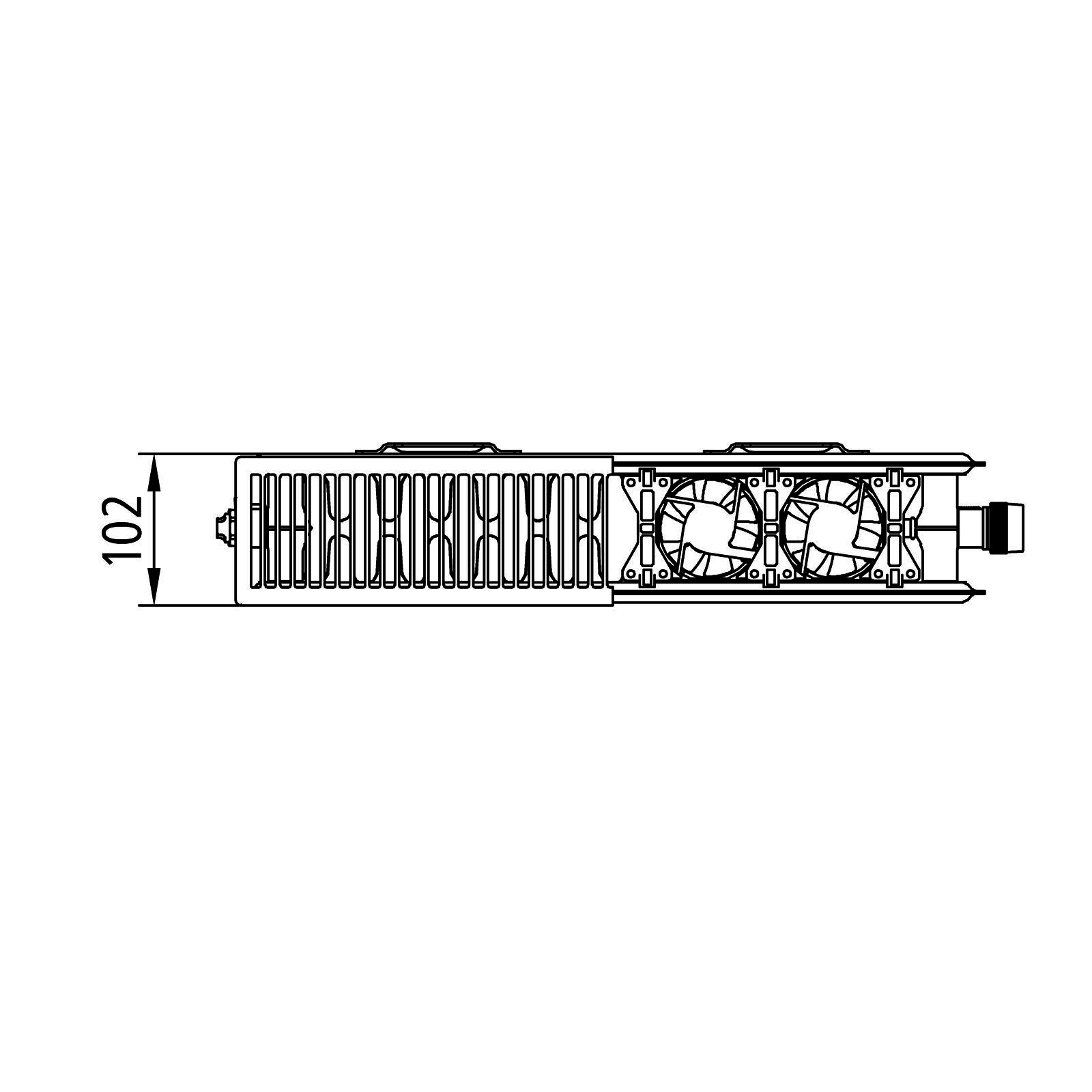 Kermi x-flair Line-K Wärmepumpen-Heizkörper Typ 22 559x1605x102 mm 968 Watt