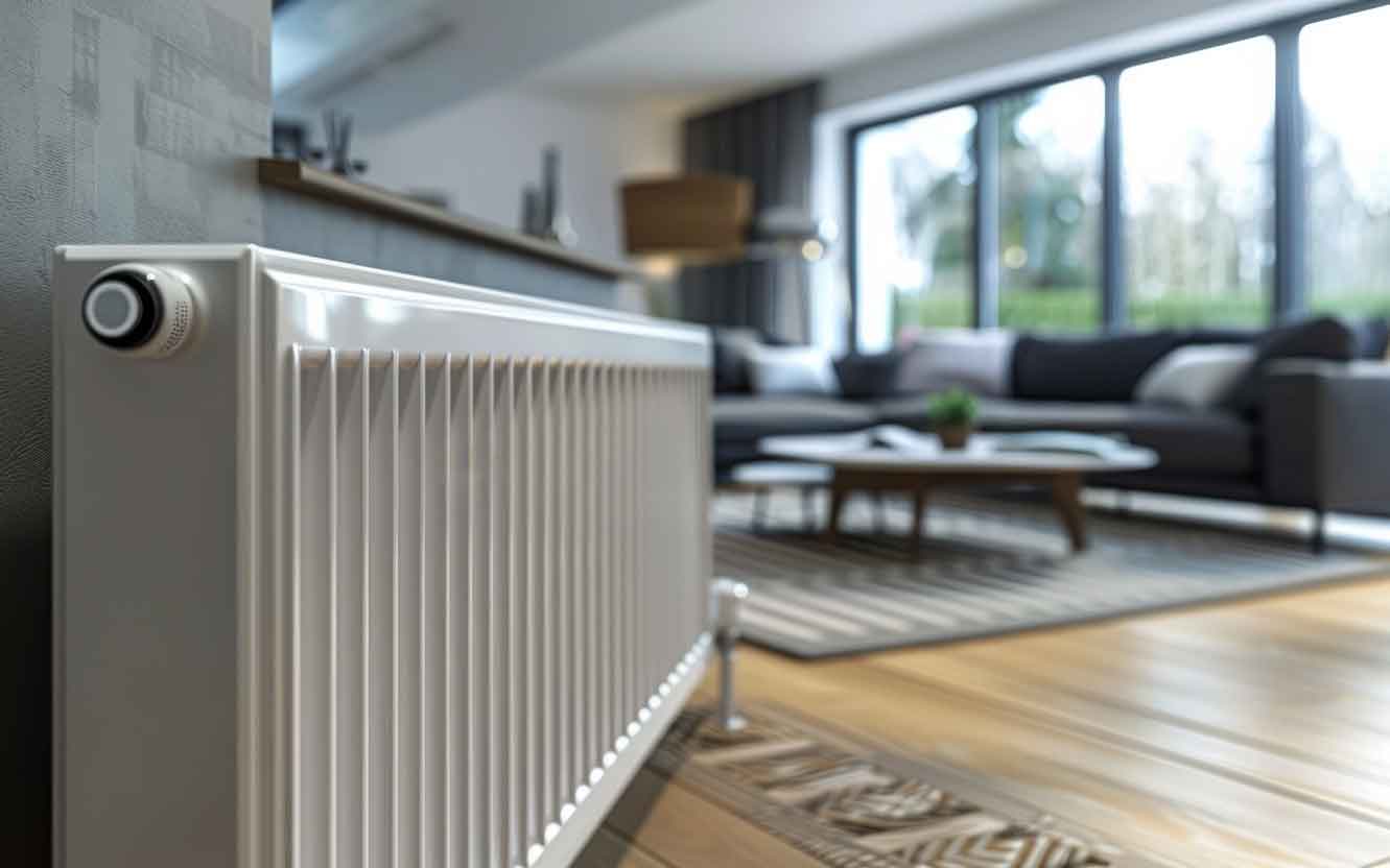 Flachheizkörper im Wohnzimmer