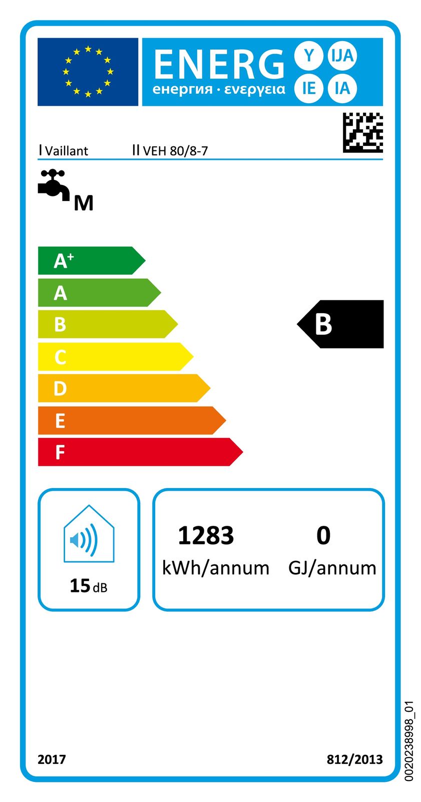 Vaillant Elektro-Wandspeicher eloSTOR VEH exclusive 80 Liter