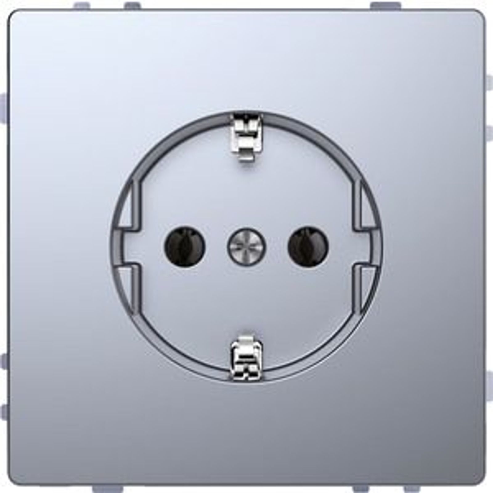 Merten Steckdose 1-fach Edelstahl glänzend UP IP20 System Design MEG2301-6036
