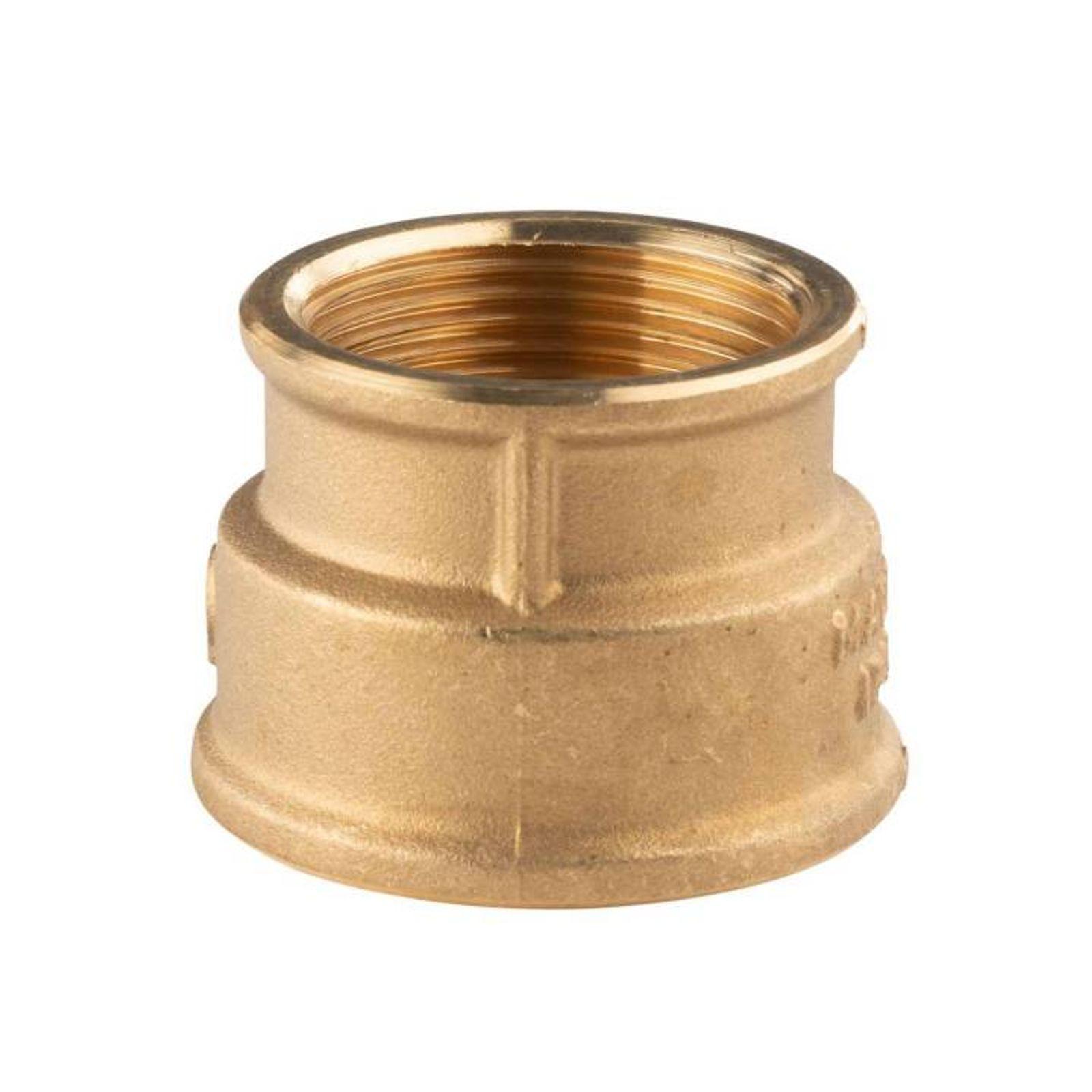 Messing Gewinde-Fitting Reduziermuffe 1 1/4"IG (DN 32) - 1 1/2"IG (DN 40) - schwere Ausführung