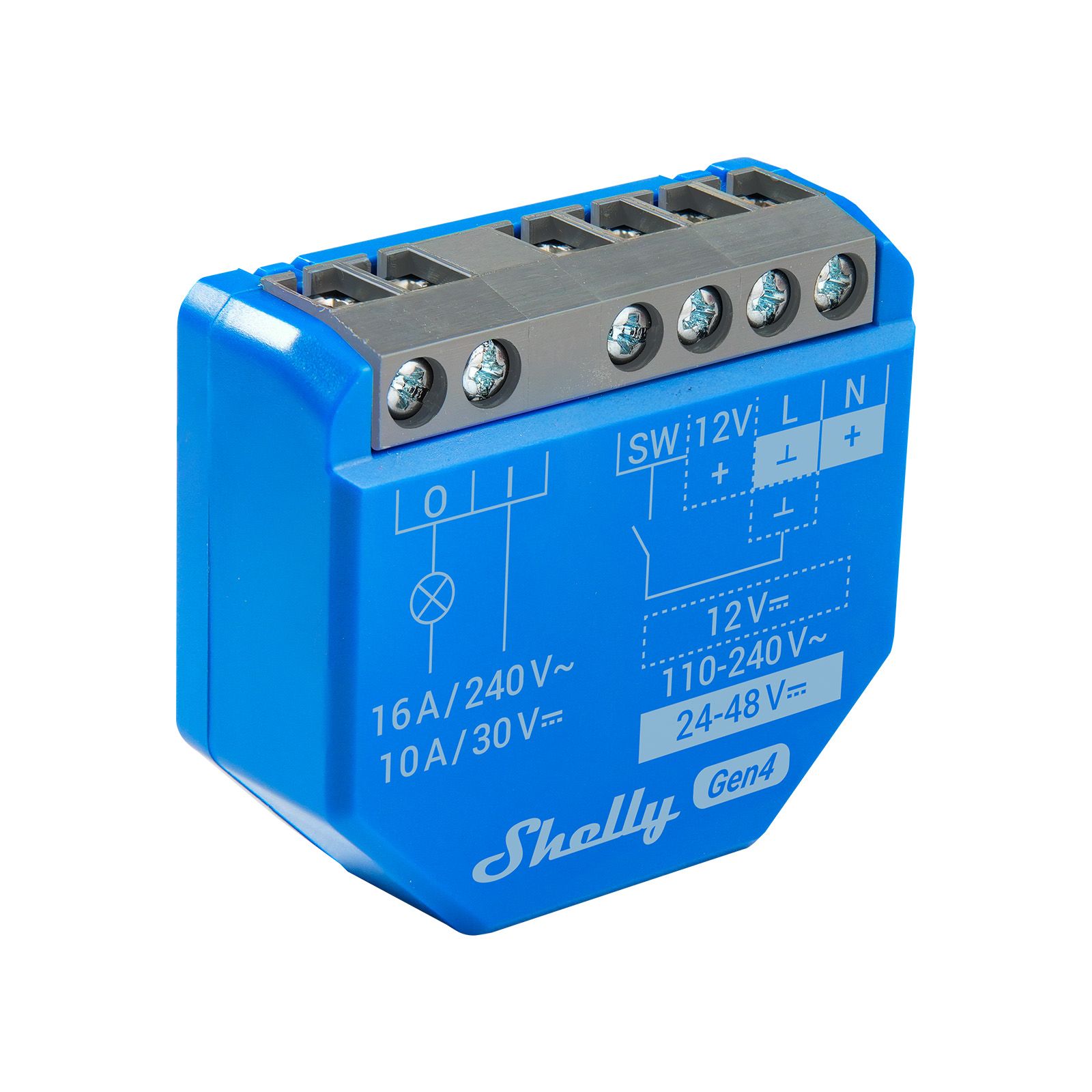 Shelly 1 Gen4 1-Kanal-Relais WLAN-gesteuerter Smart-Schalter max. 16A, WLAN, Matter, Zigbee, BT, unterputz