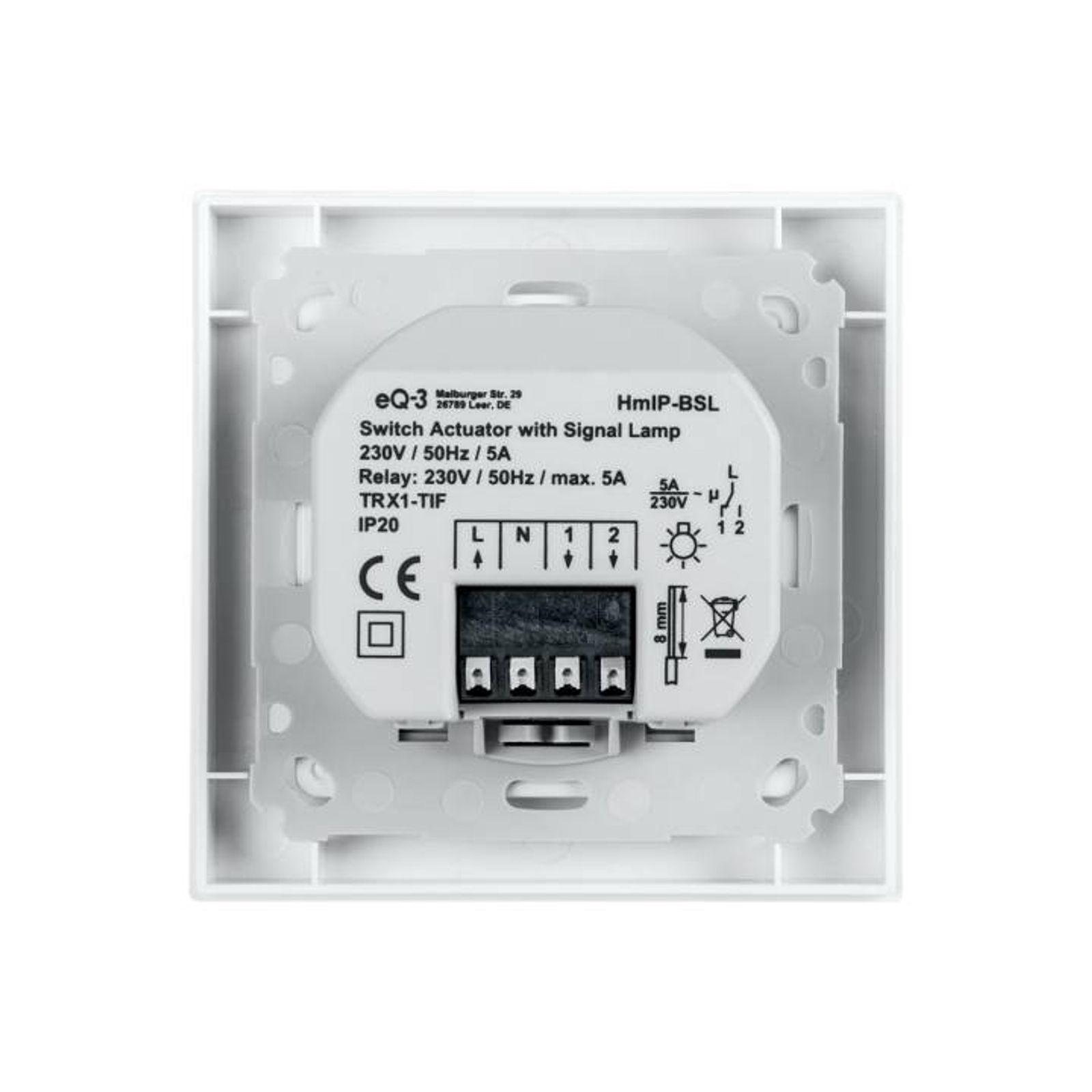 Homematic IP Smart Home Schaltaktor für Markenschalter mit Signalleuchte HmIP-BSL