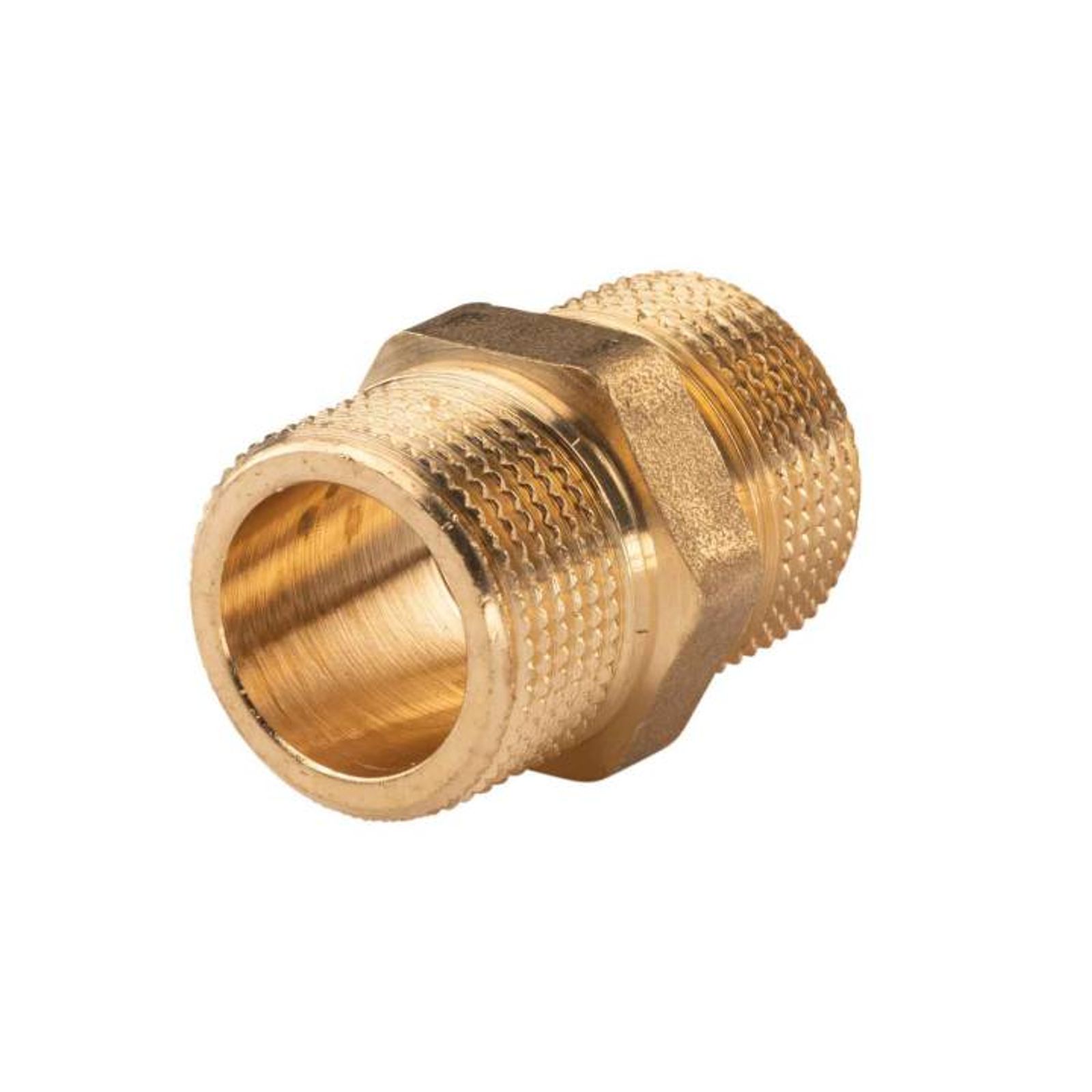 Messing Gewinde-Fitting Doppelnippel mit Langgewinde 3/4"AG - 3/4"AG (DN 20), schwere Ausführung