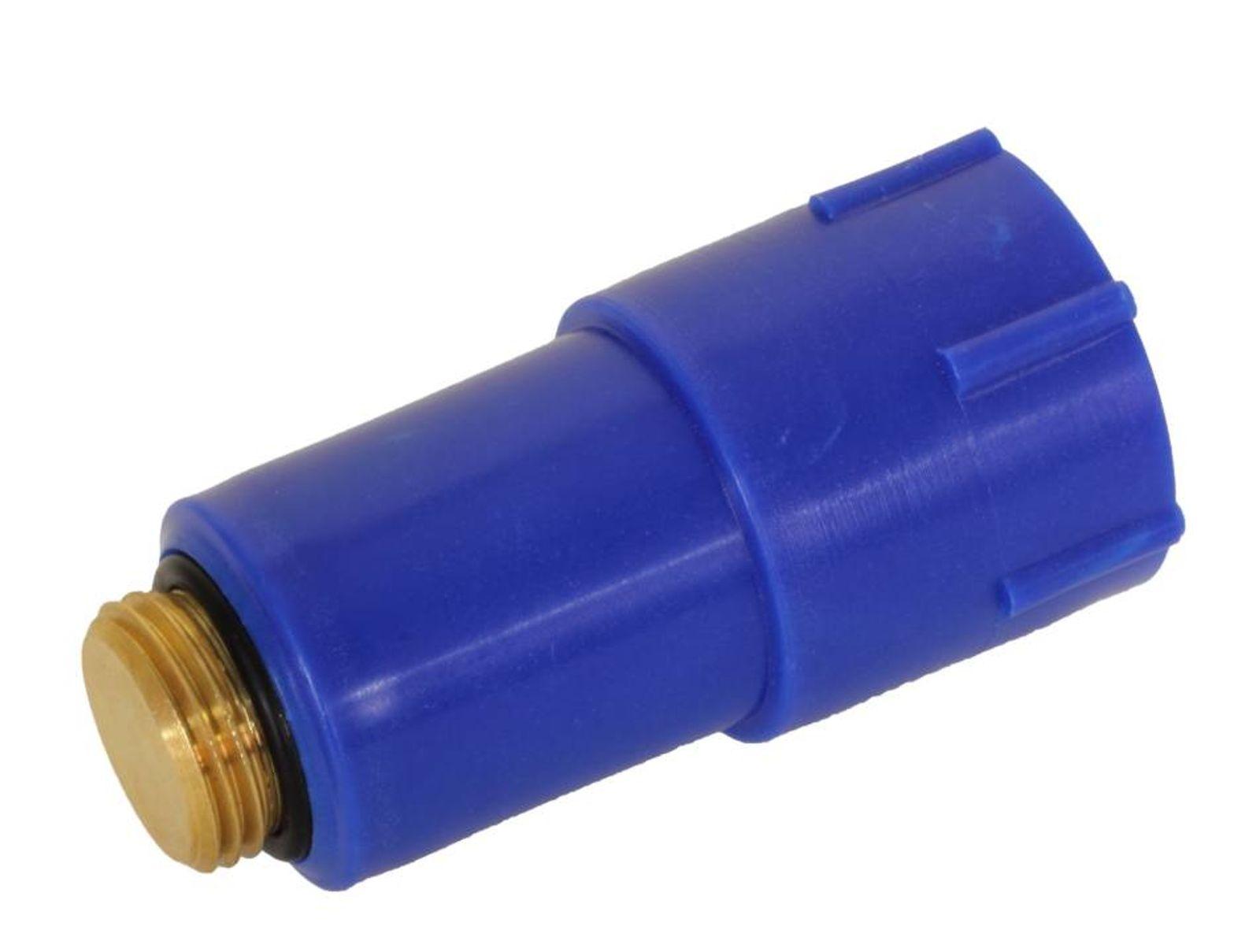 Baustopfen blau 1/2 Zoll mit Messinggewinde Set 10 Stück