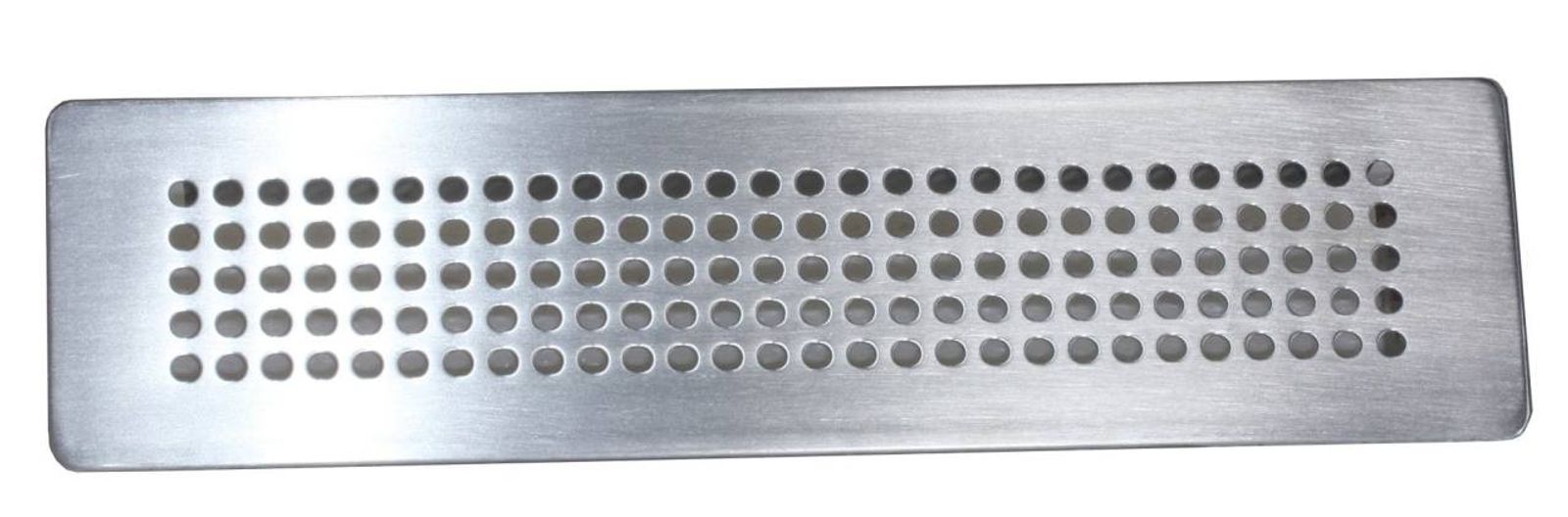 Gitter für Luftanschlusskasten Rundloch Edelstahl Wand Decke 330 mm x 95 mm