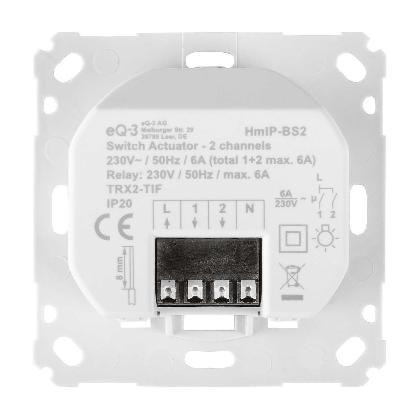 Homematic IP Smart Home Schaltaktor für Markenschalter 2-fach HmIP-BS2