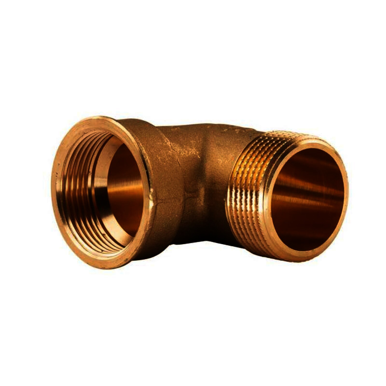 Messing Gewinde-Fitting 90° Winkel 1 1/4"IG - 1 1/4"AG (DN 32) - schwere Ausführung