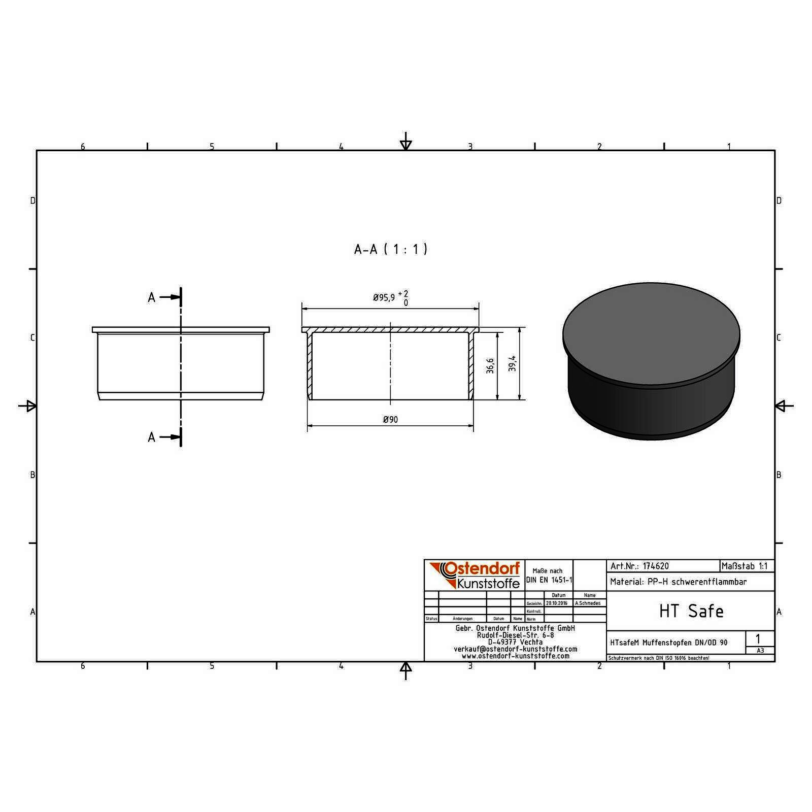 HTsafeM Muffenstopfen DN 90