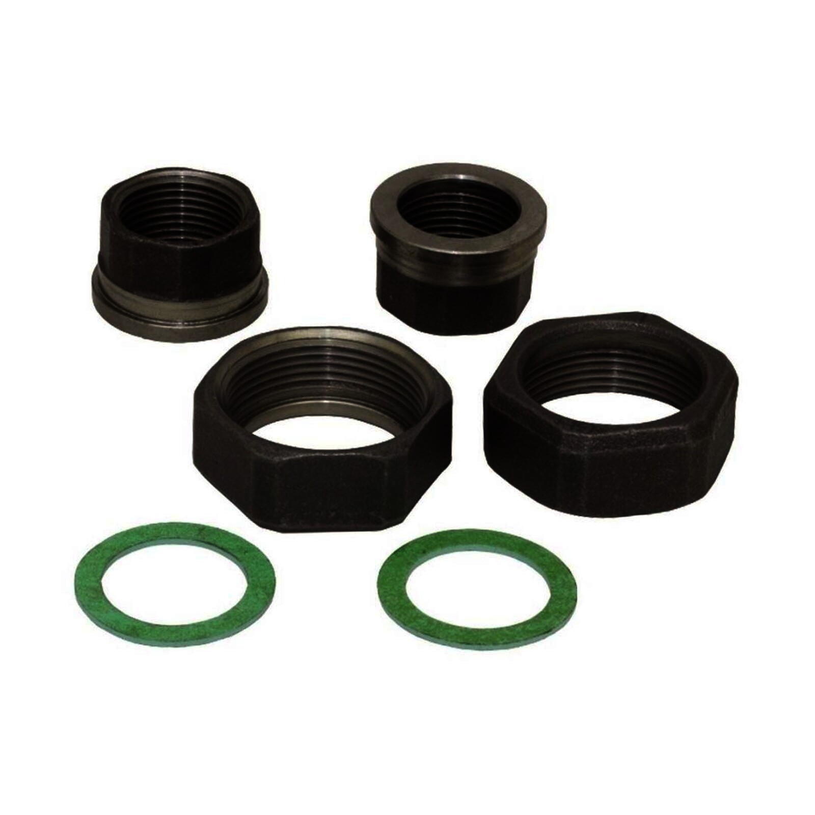 Pumpenverschraubungs-Set aus Temperguss schwarz, DN 25 (1 Zoll) IG x DN 40 (1 1/2 Zoll) IG