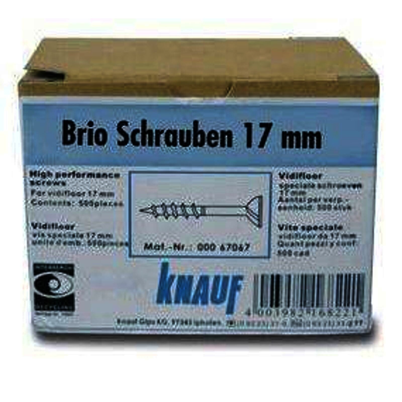 Knauf Brio Schrauben 17 mm für Trockenestrich 18 mm, 500 Stück