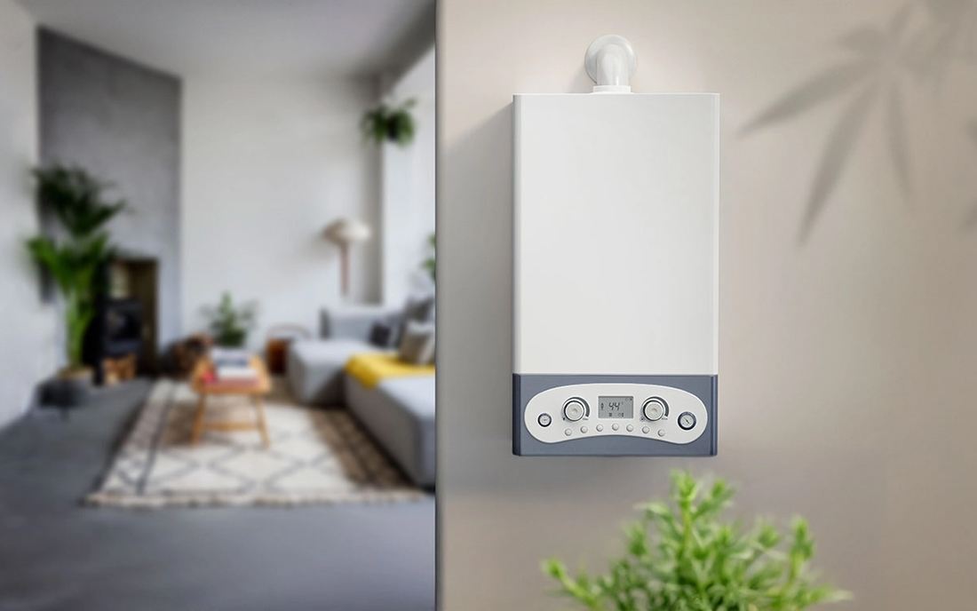 Gas-Brennwert-Kompaktgerät in der Stube