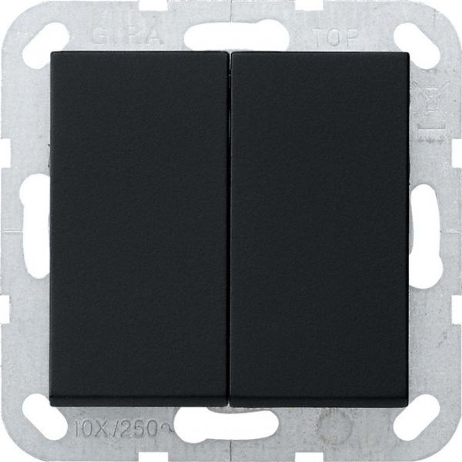 Gira Serienschalter Taster schwarz mit UP IP20 System 55 0125005 2-fach