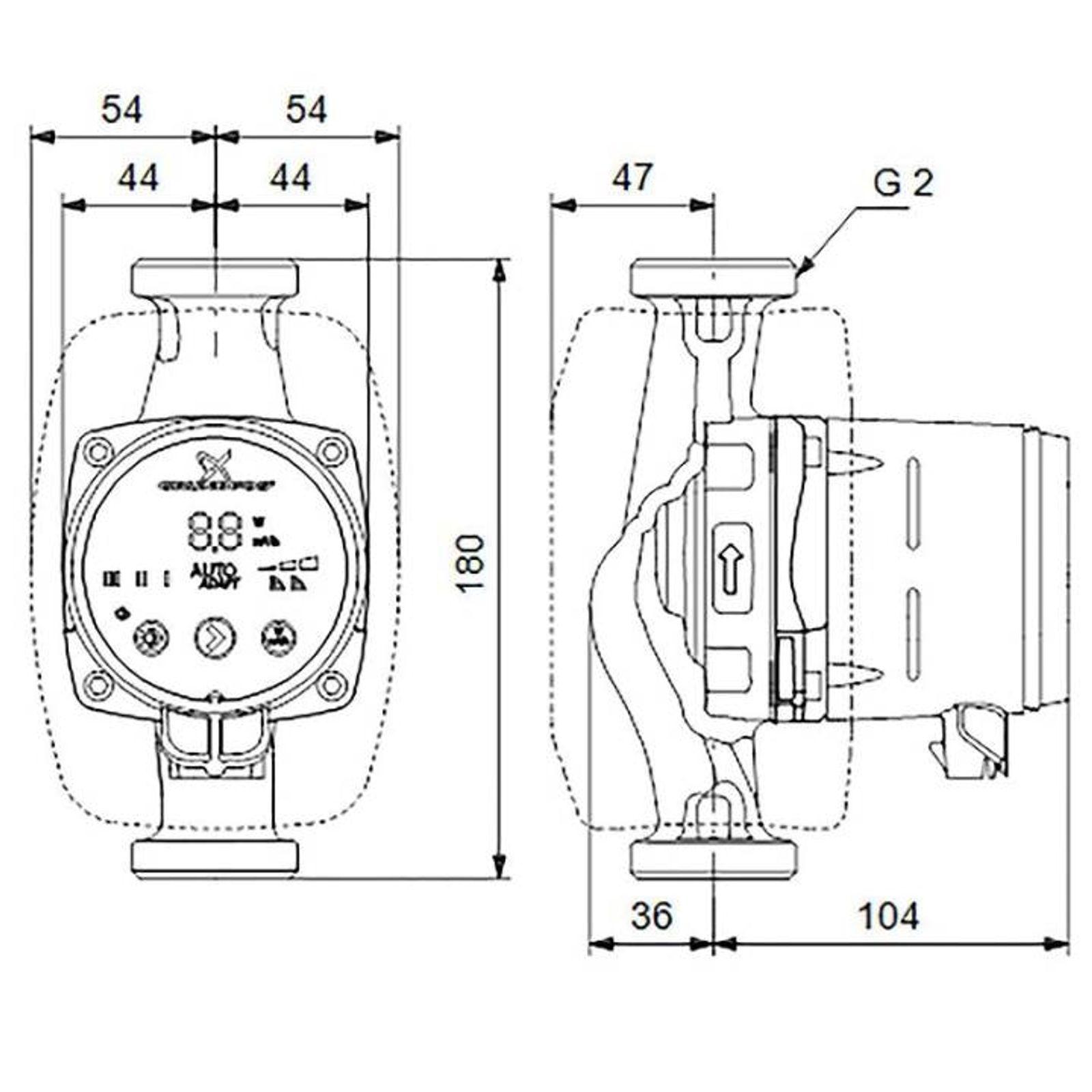 Grundfos Alpha2 Hocheffizienz-Umwälzpumpe 32-40 180 mm