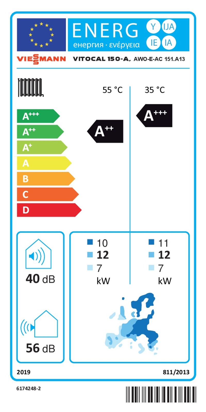 Viessmann Paket Vitocal 150-A Luft/Wasser-Wärmepumpe 11,1 kW AWO-E-AC 151.A13 400V Monoblock mit Speicher Vitocell 100-V CVWC 250l