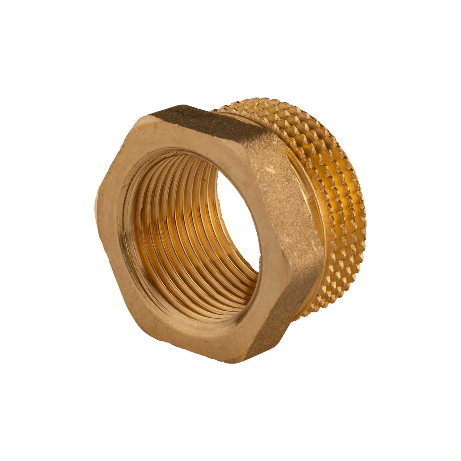 Messing Gewinde-Fitting Reduzierung 1"AG (DN 25) - 3/4"IG (DN 20) - schwere Ausführung