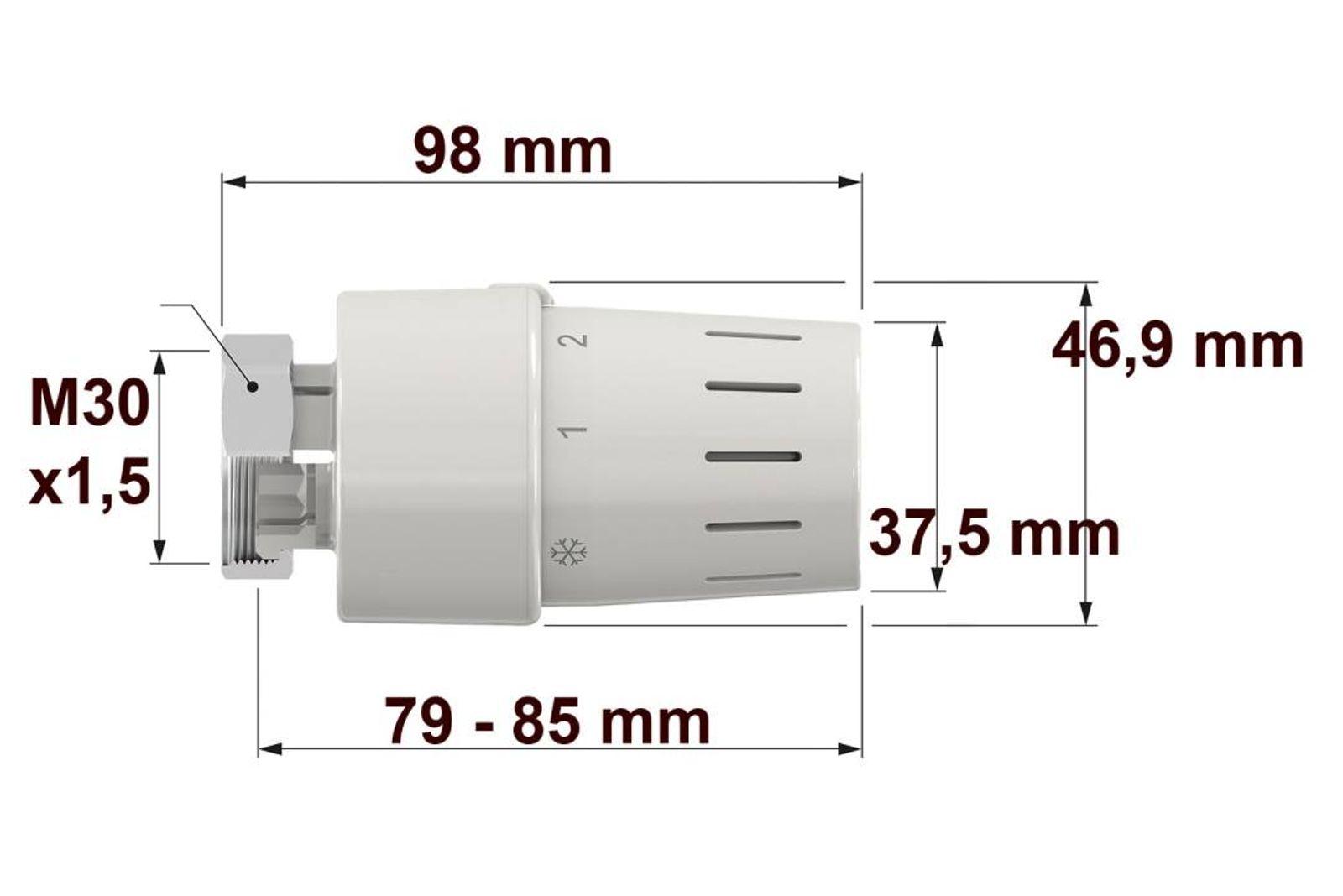 Simplex Heizung Design-Thermostatkopf TC-S3 Gewindeanschluss