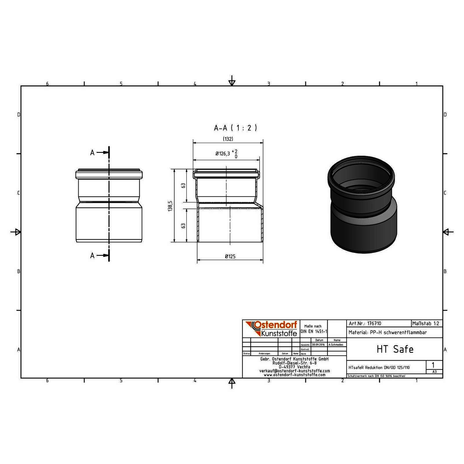 HTsafeR Reduktion DN 125/110
