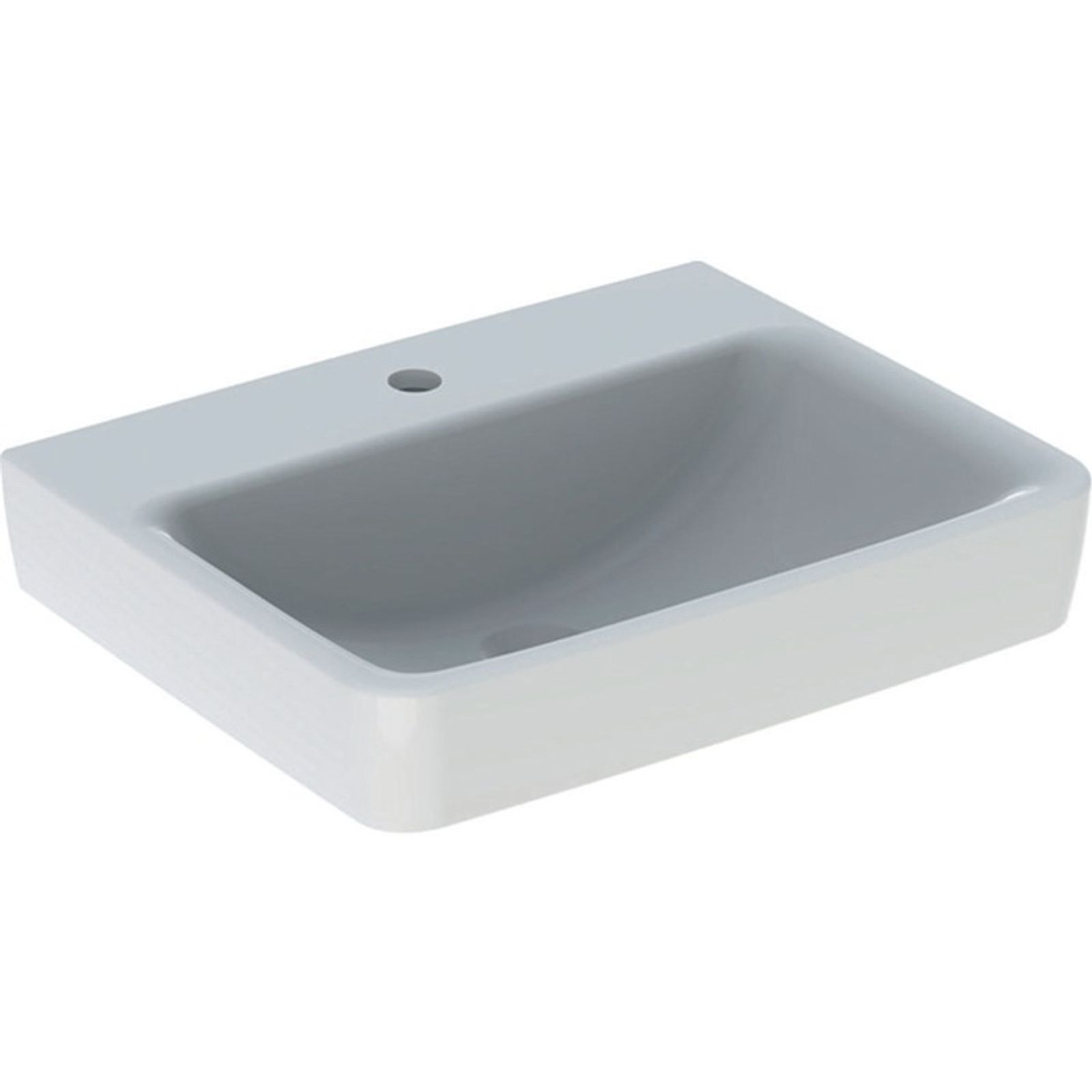 Geberit Renova Plan Waschtisch, 55x44cm m. Hl., o. Ül., weiß