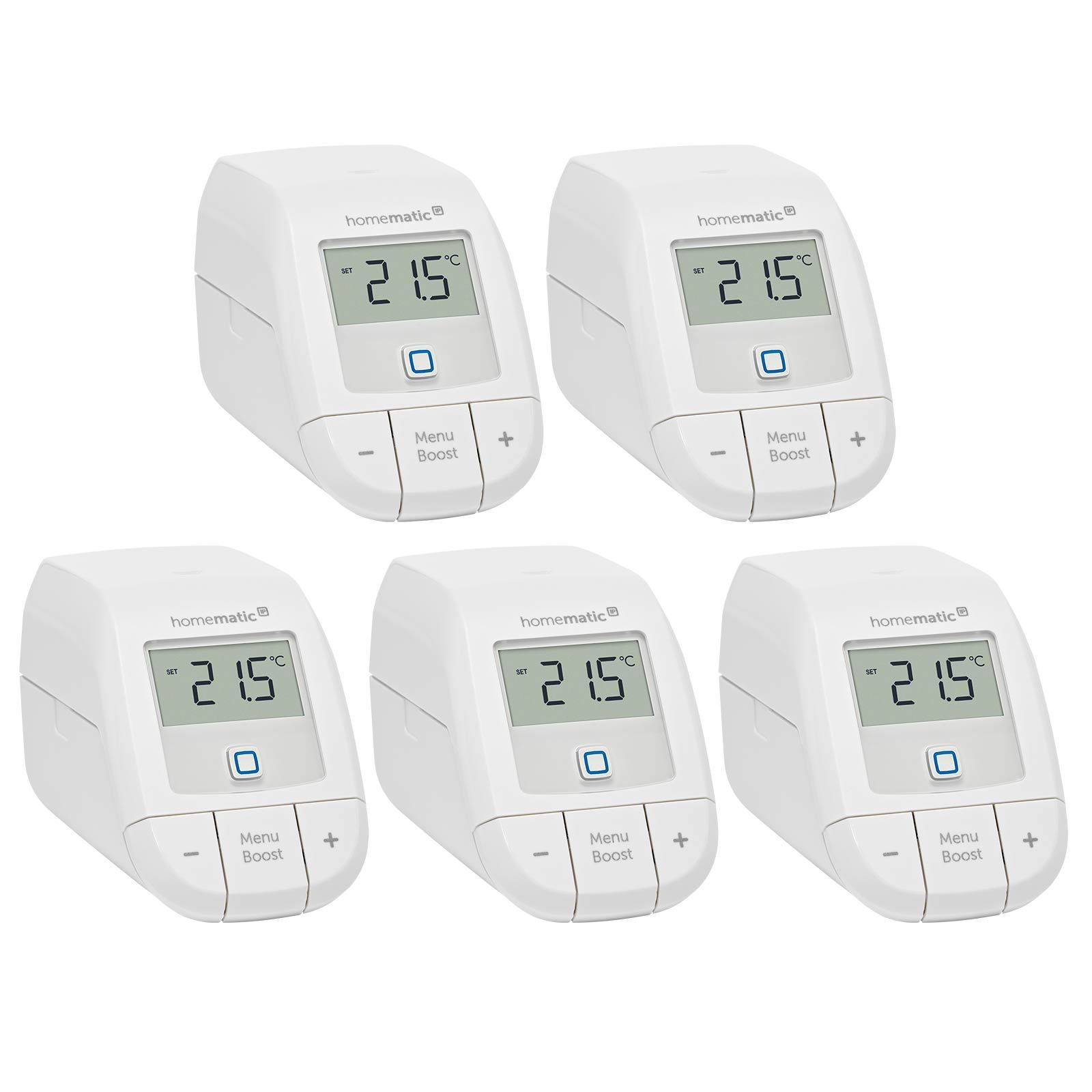 Homematic IP Smart Home 5er Set Heizkörperthermostat basic HmIP-eTRV-B-2