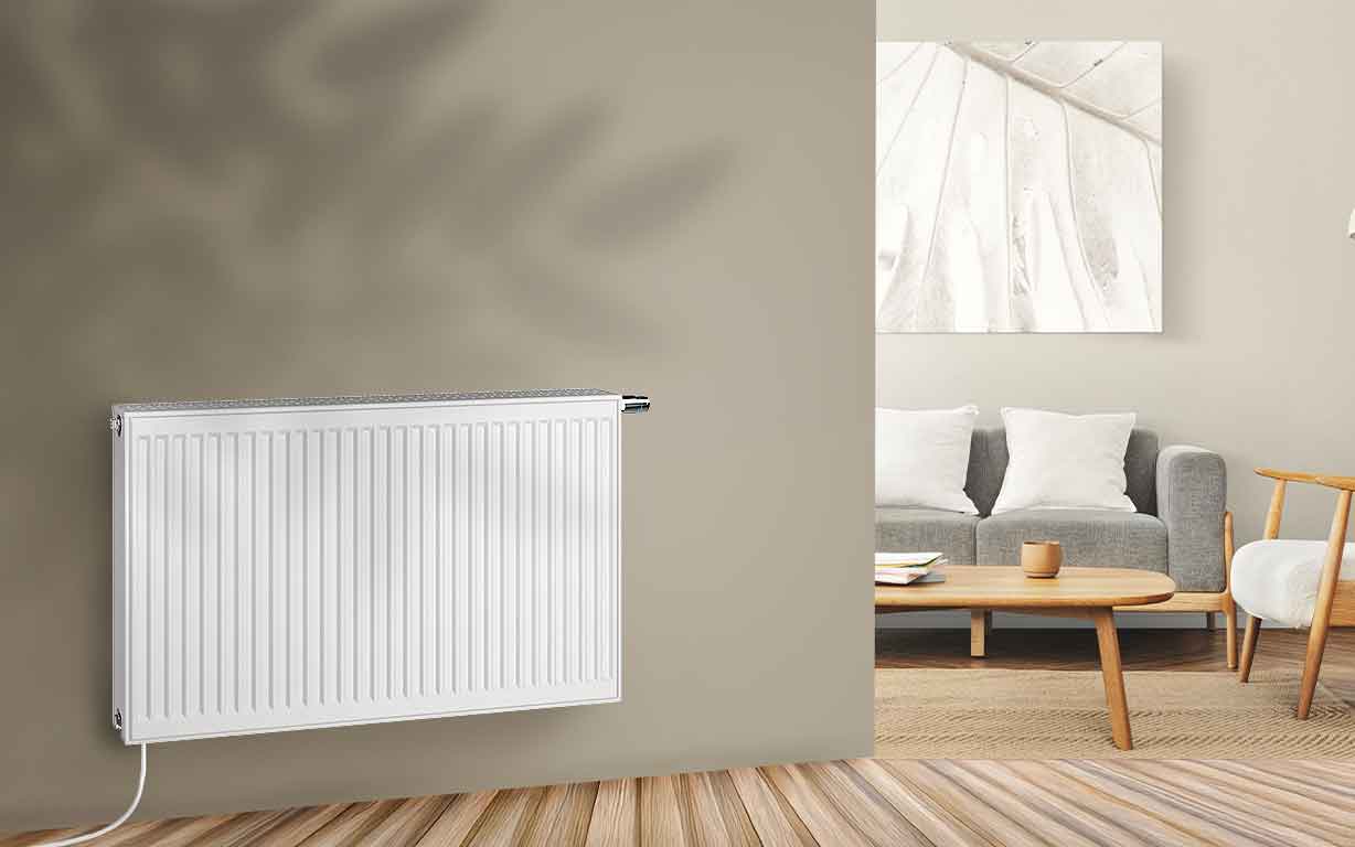 Wärmepumpenheizkörper im Wohnzimmer