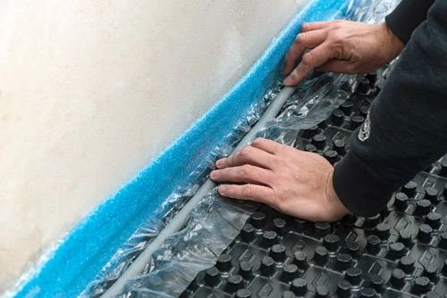 Verlegung des Noppensystems