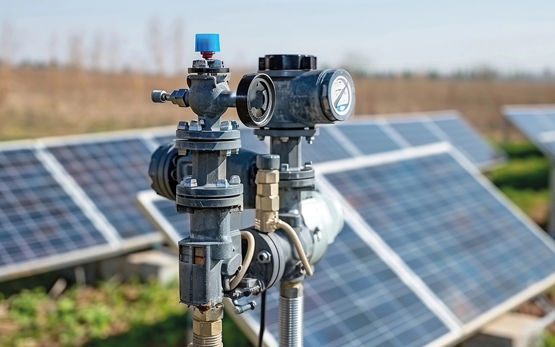 Solarbetriebene Gartenpumpe