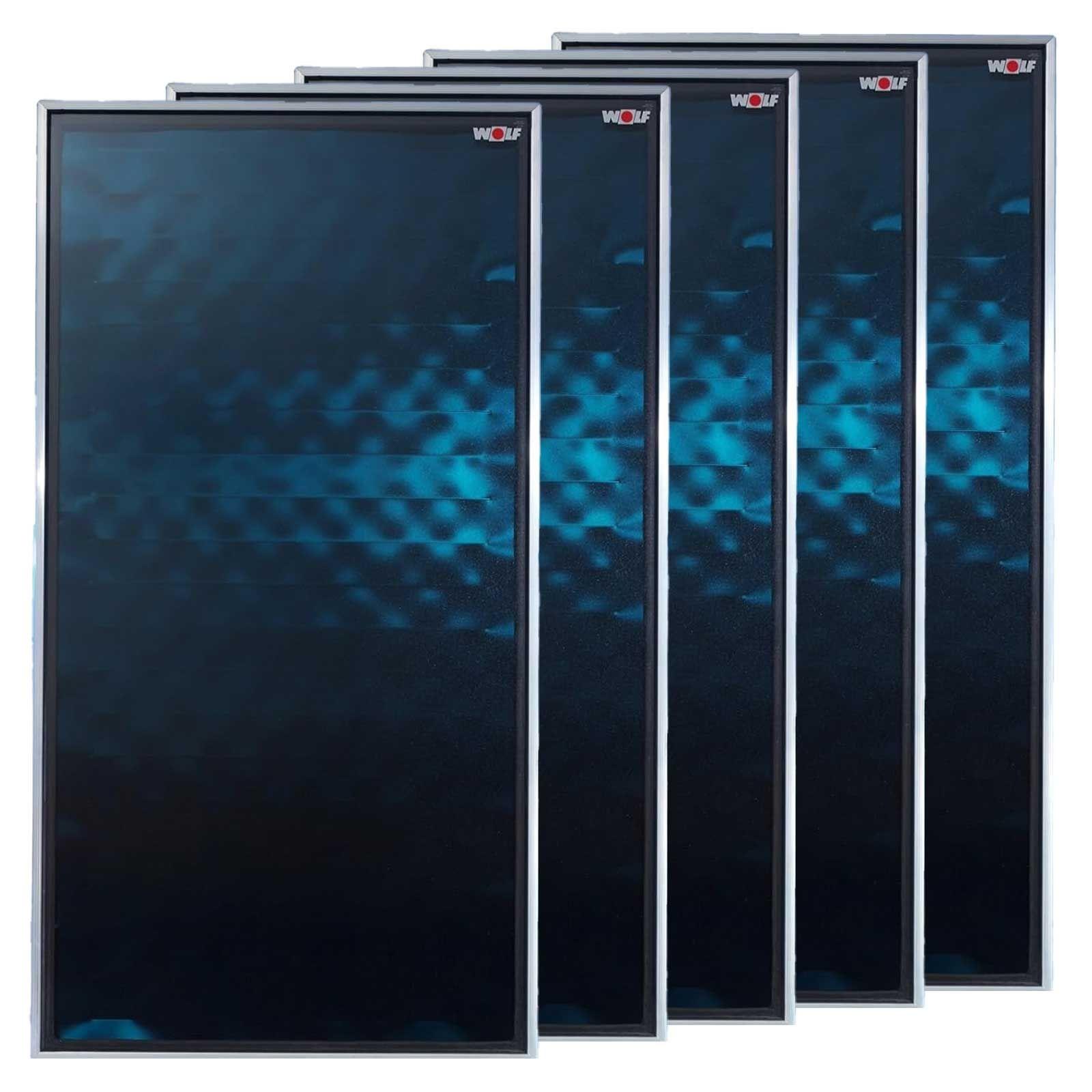 Wolf Solar Paket 11,5 m² mit 5 Flachkollektoren TopSon F3-1, SM1-2 Regelung