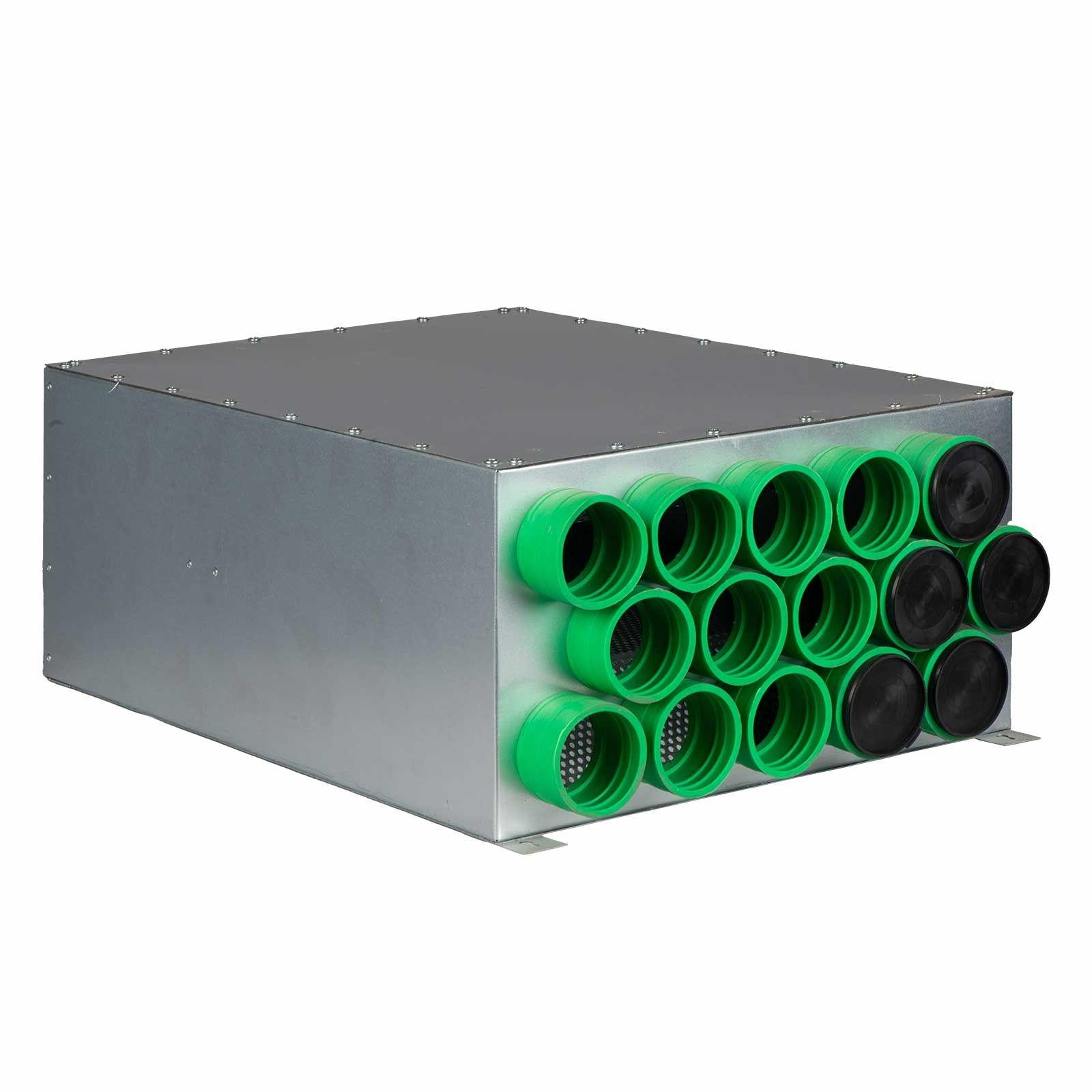 AERIVA Luftverteiler mit Schalldämpfer DN 180, 15 x DN 75