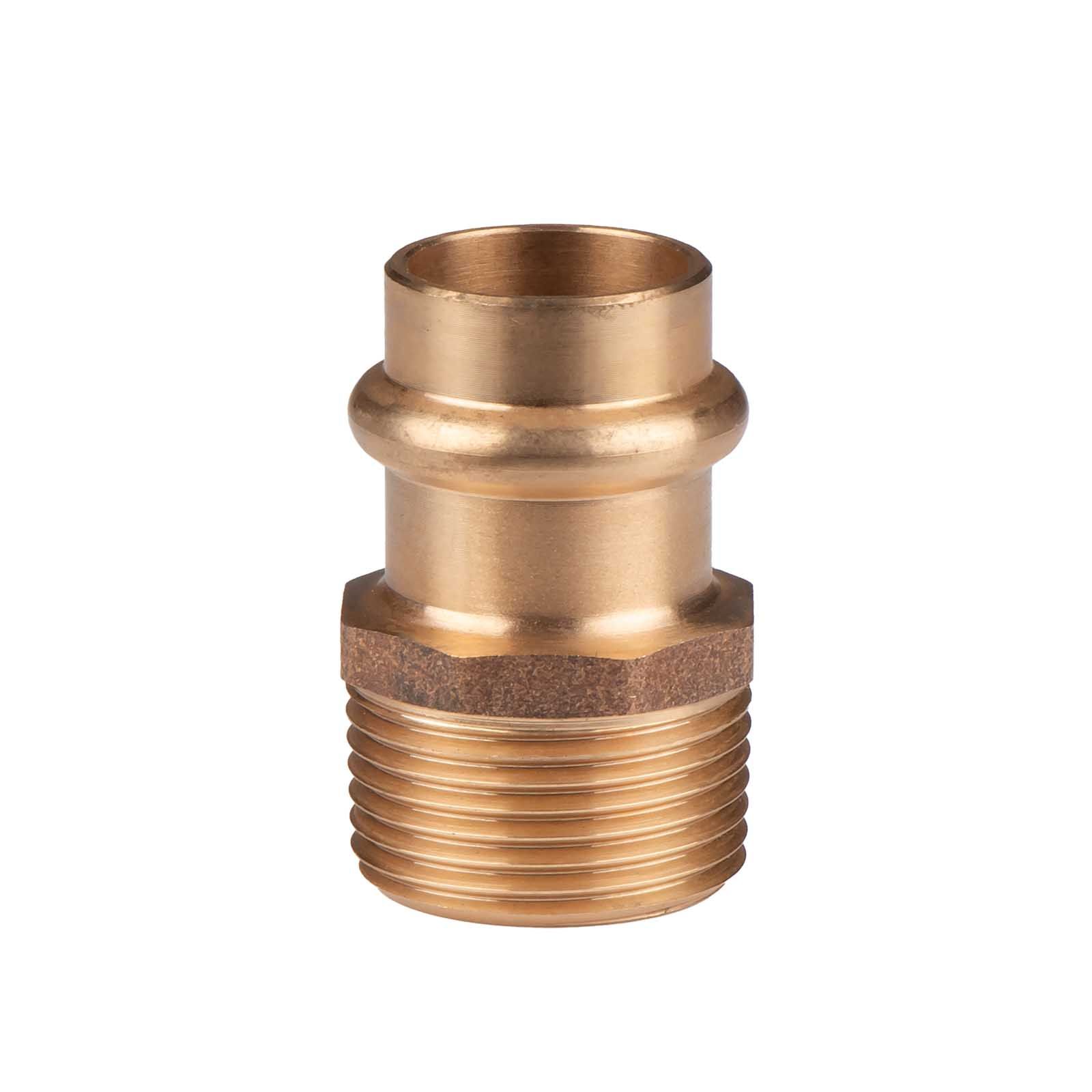 Kupfer Pressfitting Übergang aus Rotguss 18 mm - 3/4" AG V+M-Kontur DVGW