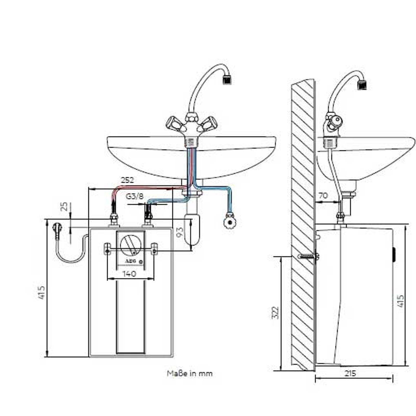 AEG Kleinspeicher Huz 5 Basis Untertisch 5 Liter 2 kw 230 V
