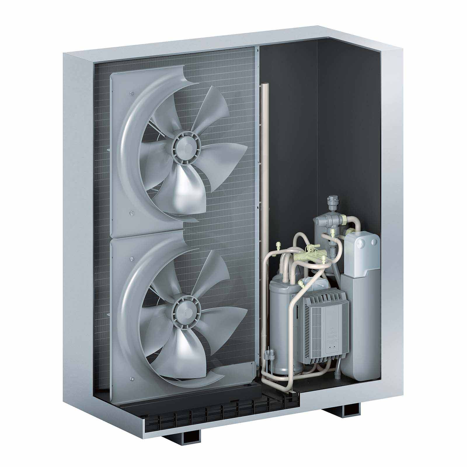 Viessmann Paket Vitocal 150-A Luft/Wasser-Wärmepumpe 11,1 kW AWO-E-AC 151.A13 400V Monoblock mit Speicher Vitocell 100-V CVWC 250l