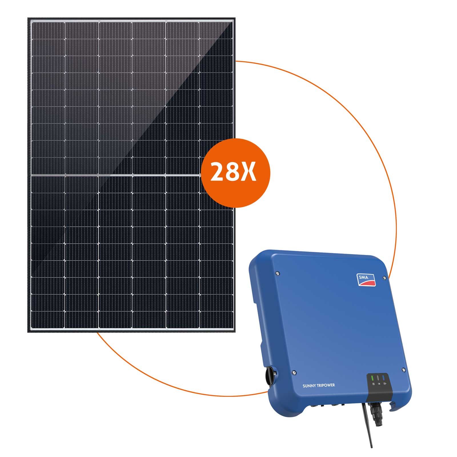 PV Paket XL 12,32 kWp mit 28x Astronergy CHSM54N BF 440Wp + SMA STP10.0-3AV-40