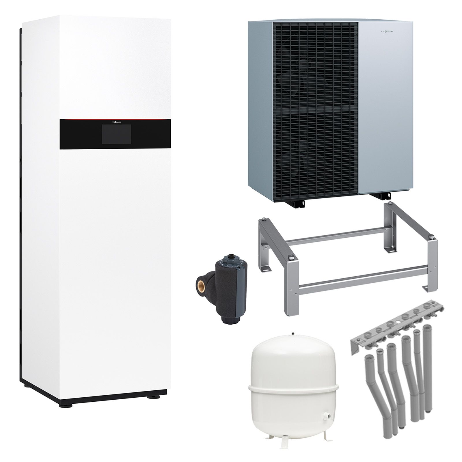 Viessmann Paket Vitocal 151-A Luft/Wasser-Wärmepumpe 12 kW AWOT-E-AC 151.A13 400V Monoblock mit Montagehilfe Anschluss nach rechts