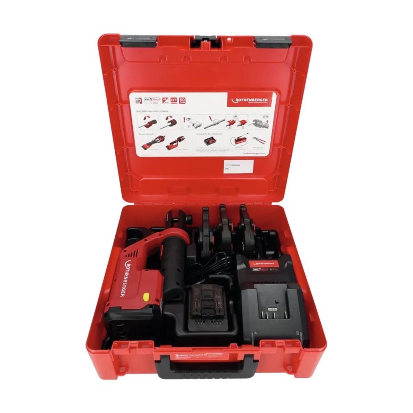 Rothenberger ROMAX Compact III Pressmaschine Set AMPShare SV15-22-28, 2Ah Akku und Ladegerät