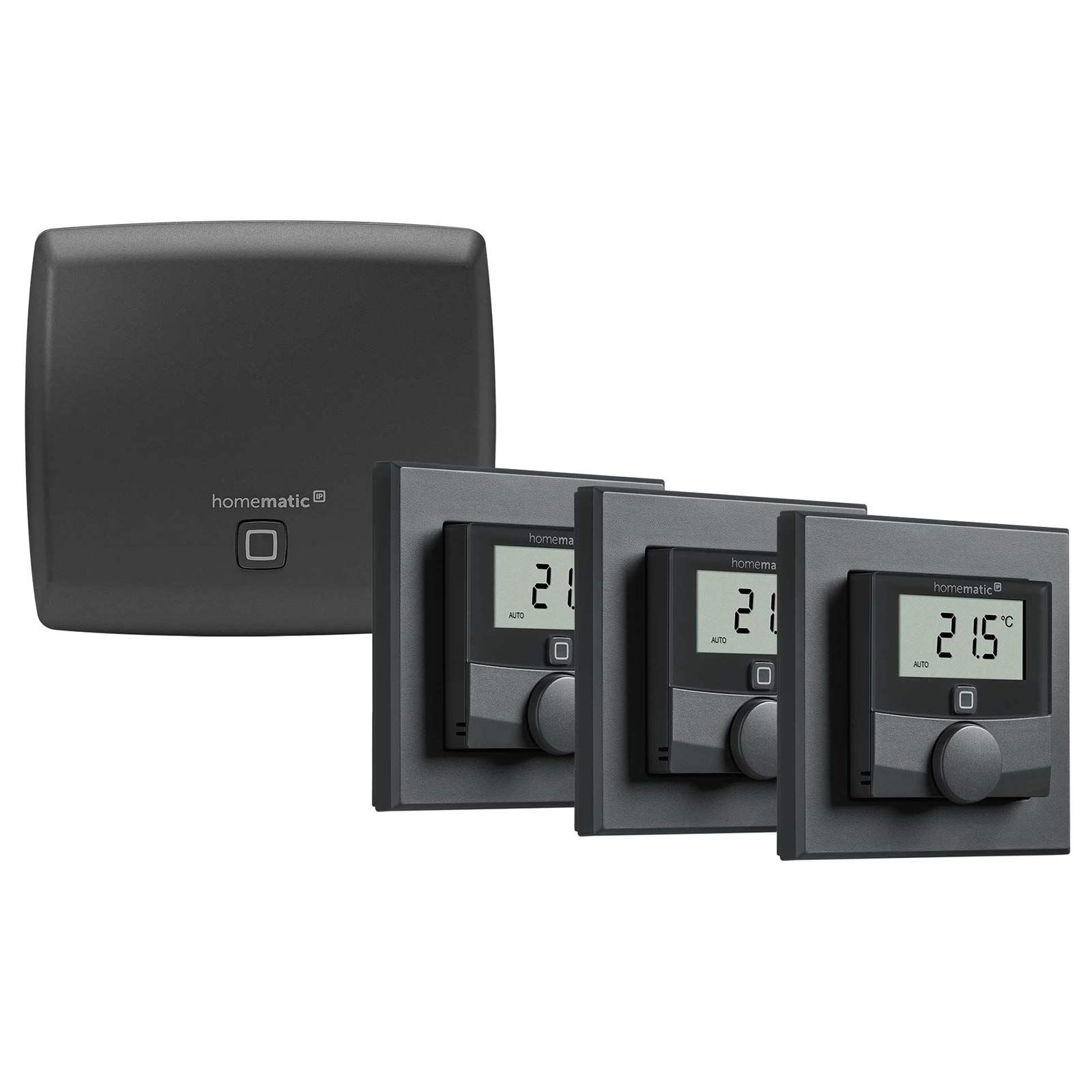 Homematic IP Smart Home Set smarte Fußbodenheizung anthrazit für 3 Räume