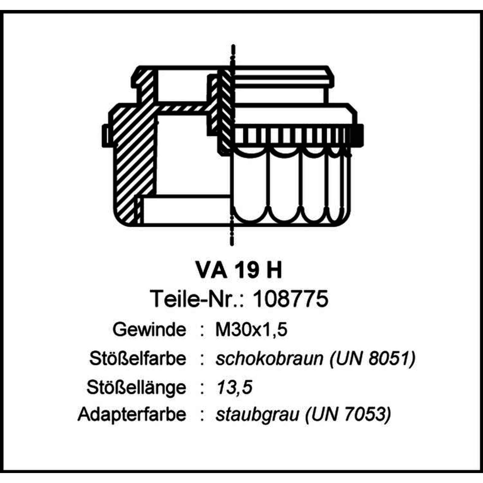 Ventilanpassung VA 19H für Stellantrieb Fußbodenheizung