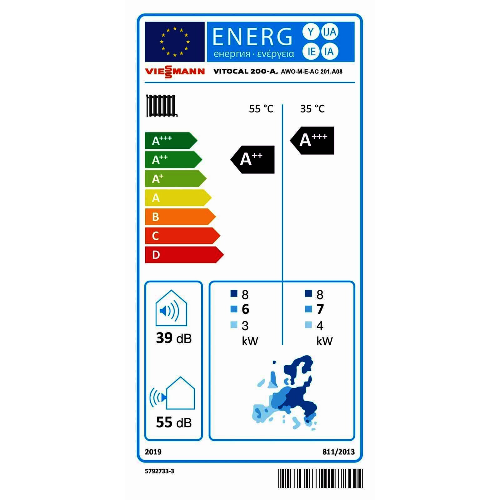 Viessmann Vitocal 200-A Wärmepumpe AWO-M-E-AC 201.A08 mit Speicher Vitocell 120-E SVW 600 l Vitotrans 353