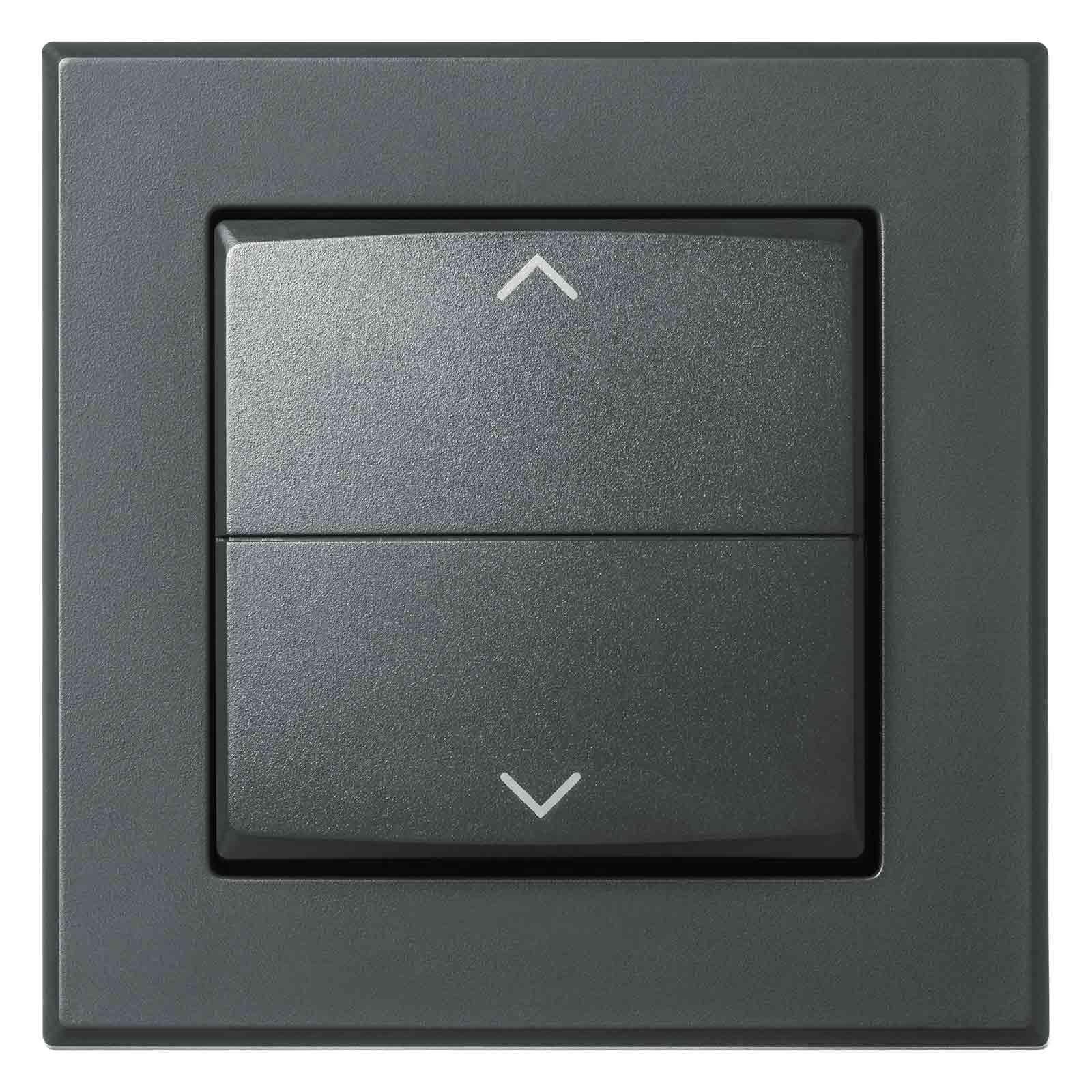 Homematic IP Smart Home Tasterwippe für Markenschalter HmIP-BRA-A - mit Pfeilen anthrazit
