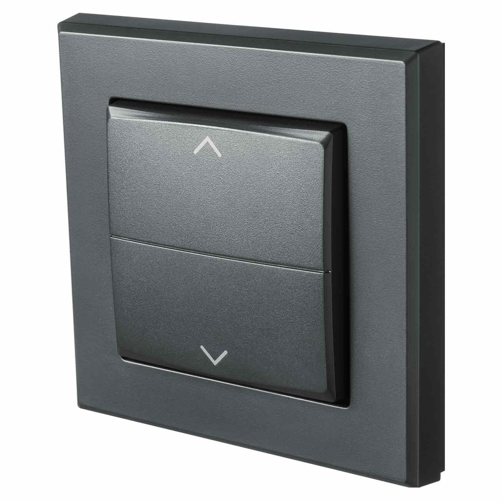 Homematic IP Smart Home Tasterwippe für Markenschalter HmIP-BRA-A - mit Pfeilen anthrazit
