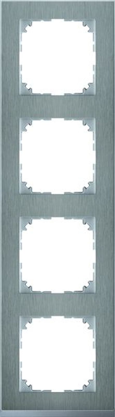 Merten Rahmen 4-fach Edelstahl/alu mit Metall M-Pure Decor MEG4040-3646 für GEB-K
