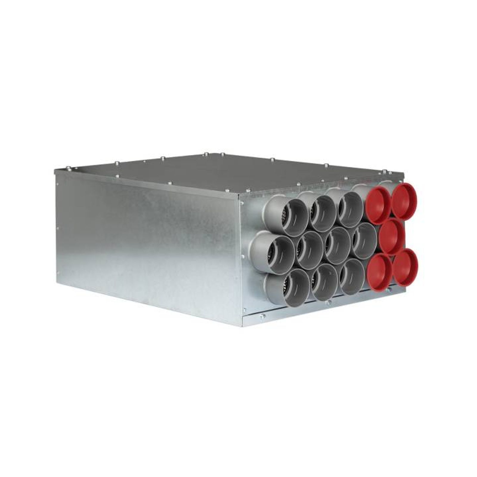 Luftverteiler 15x DN75 für Kunststoff-Flexkanal mit Schalldämpfer DN180