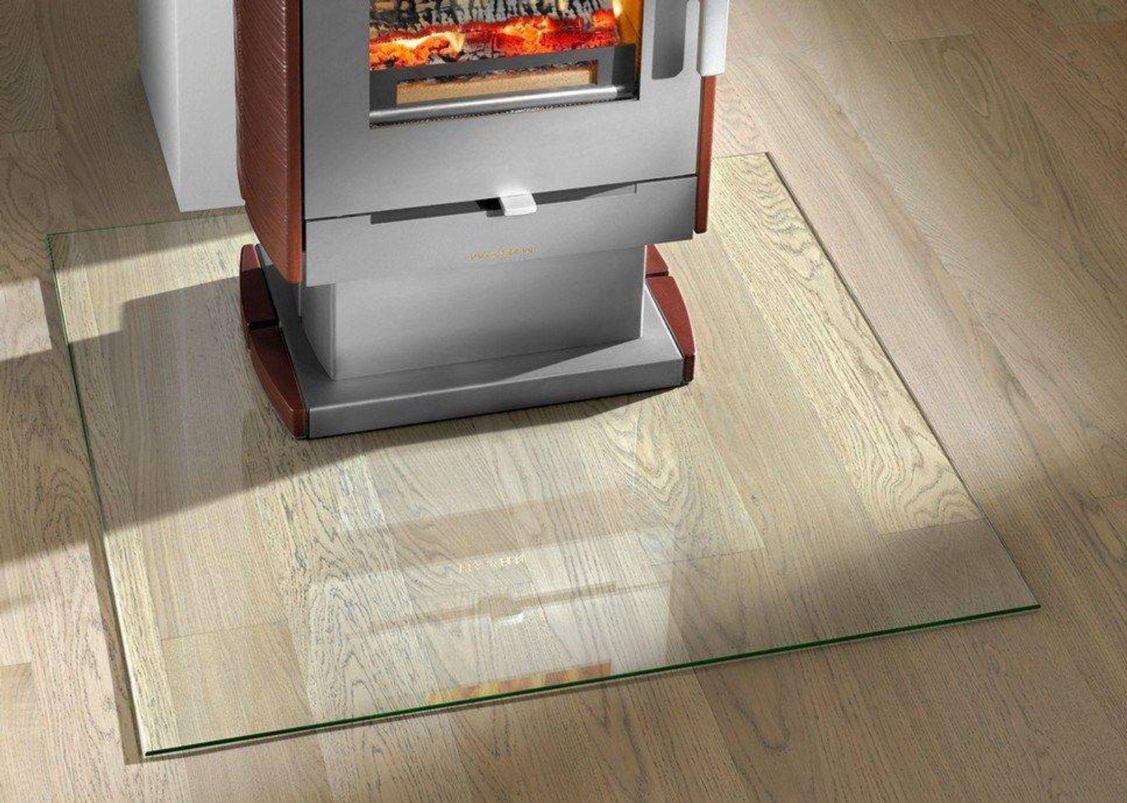 Haas+Sohn Bodenplatte Glas für Kaminofen A3 Quadrat Glas