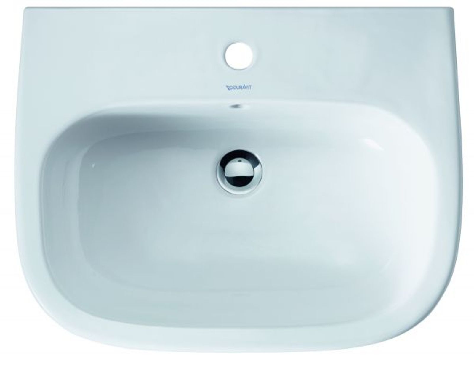 Waschtisch D-Code 600 mm mit ÜL, mit HLB, 1 HL, weiß