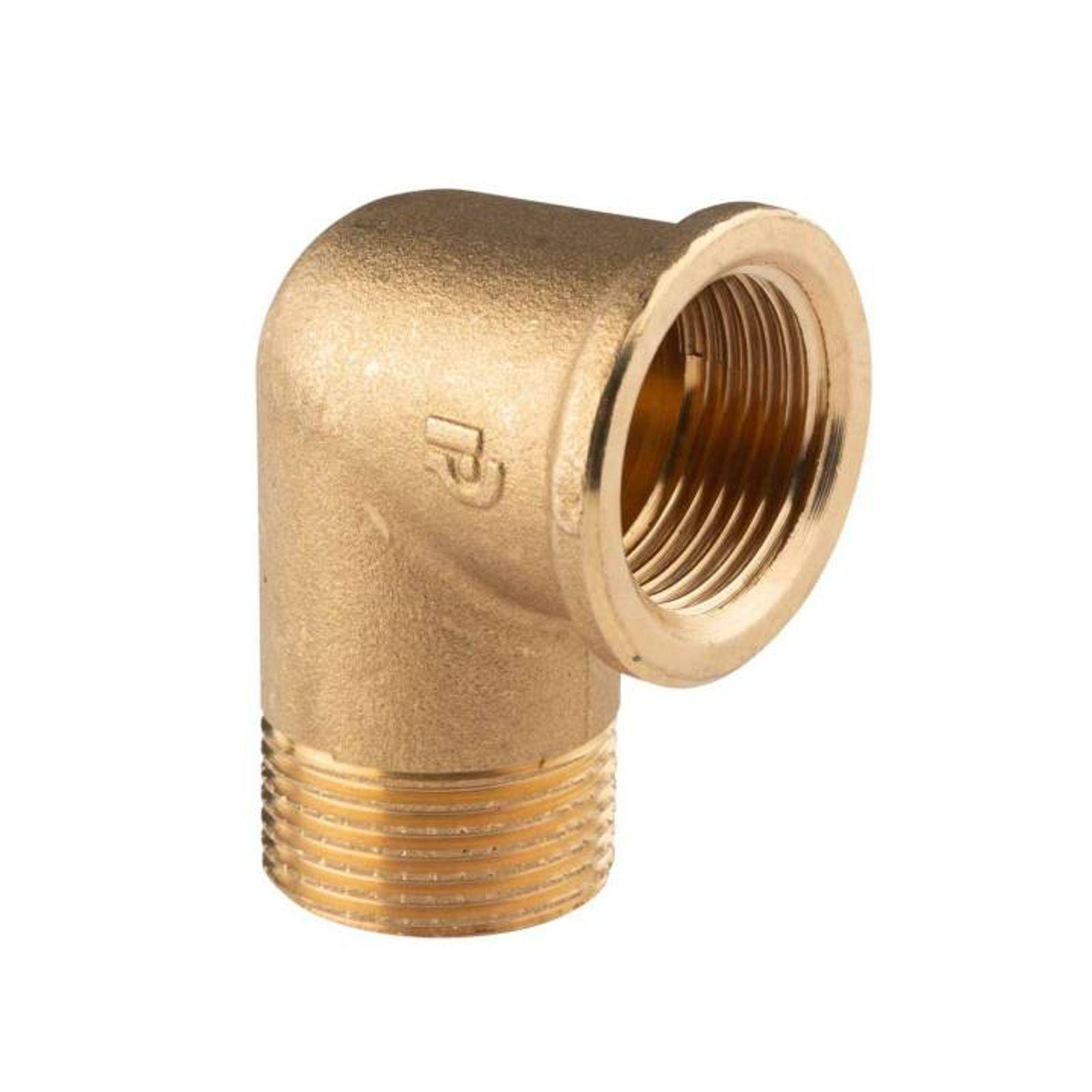 Messing Gewinde-Fitting 90° Winkel 3/4"IG - 3/4"AG (DN 20) - schwere Ausführung