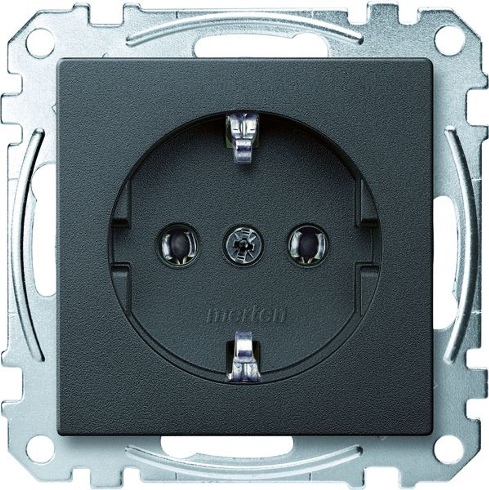 Merten Steckdose 1-fach anthrazit mit UP IP20 System M MEG2301-0414