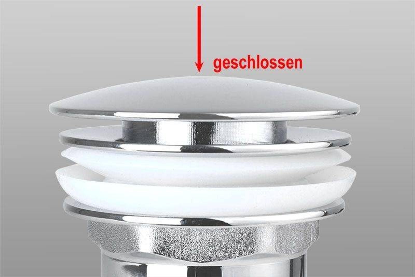 Airfit Ablaufventil mit rundem clickclack 1 1/4 Zoll großer Stopfen