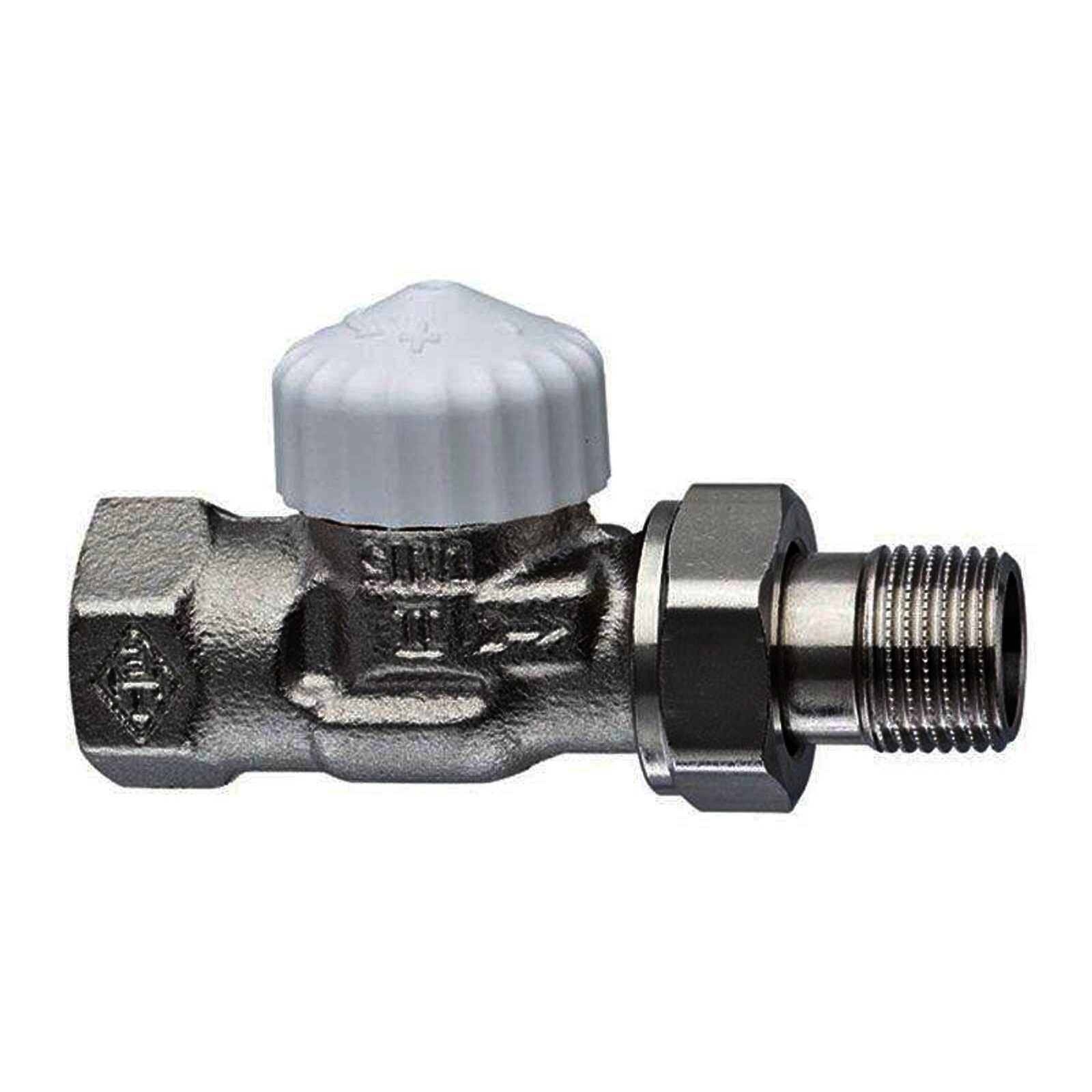 Heimeier Thermostat-Ventilunterteil V-exact II, Durchgang, DN 15, vernickelt