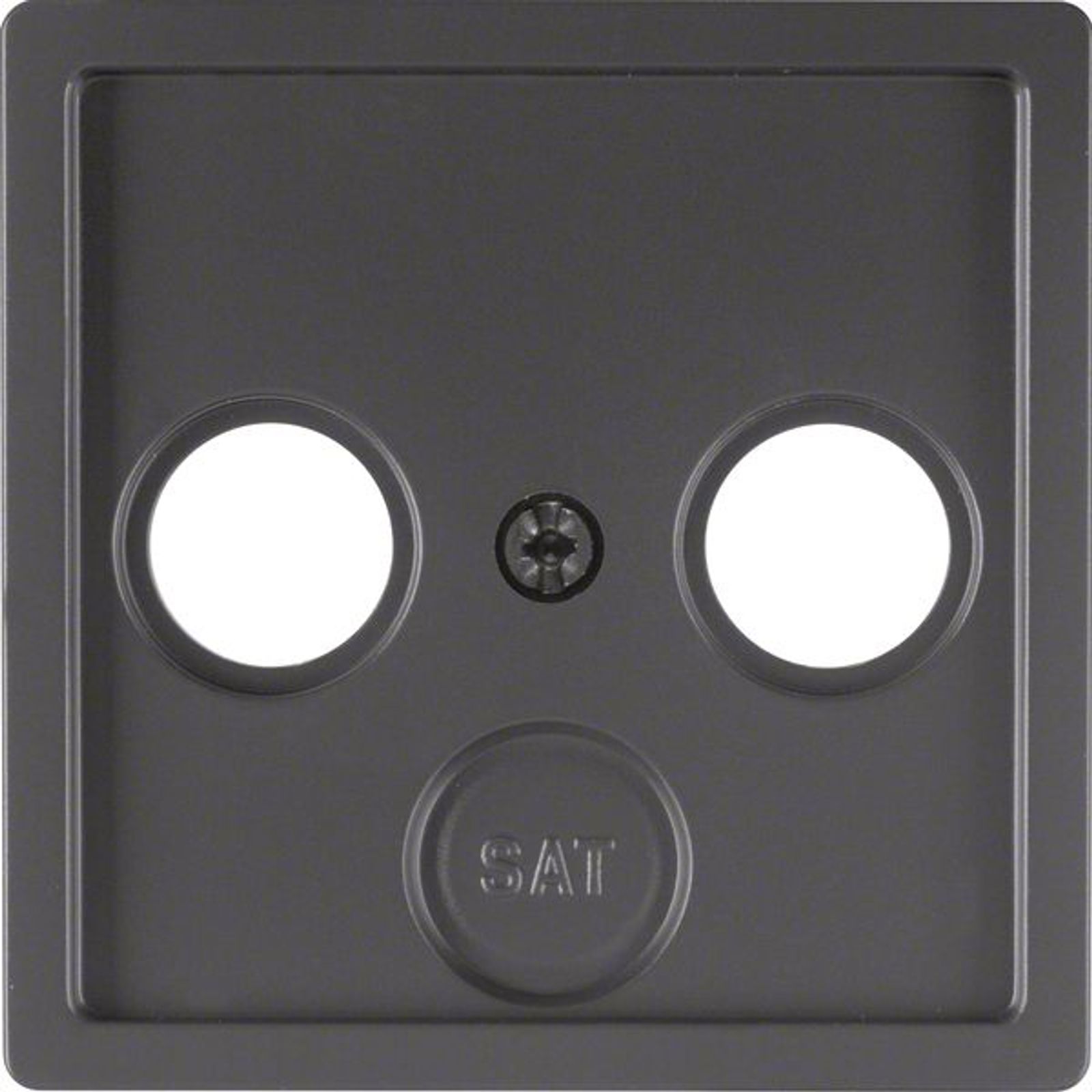 Berker 12036086 Zentralstück für Antennen-Steckdose 2- und 3Loch Q.1/Q.3 anthrazit, samt